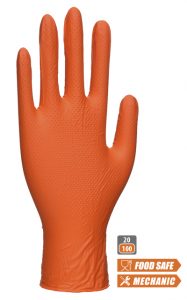 Guantes naranja desechables