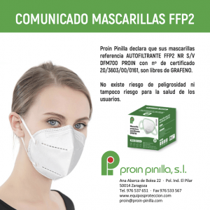 Comunicado mascarilla FFP2 libres de grafeno